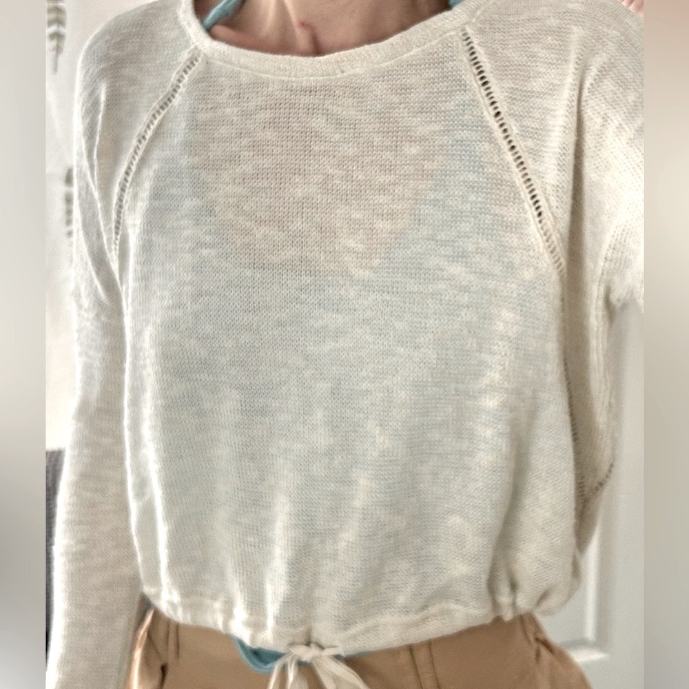 💫ROXY Surfing by Moonlight Women’s Fitch Cropped Tie Front Long Sleeve Sweater